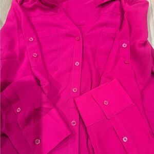 Express Fuchsia Button-Up Shirt